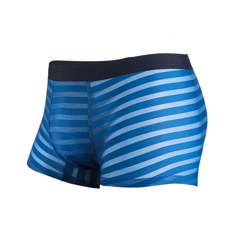Mens underwear boxing shorts transparent ice silk mens breathable pockets Cueca Calzoncillo 250417