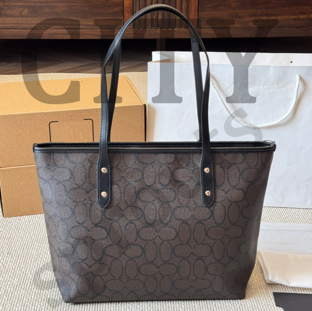 Tote bag designer bag city bag shoulder bag handbag open leather shopping bag commuting high quality classic zipper bag