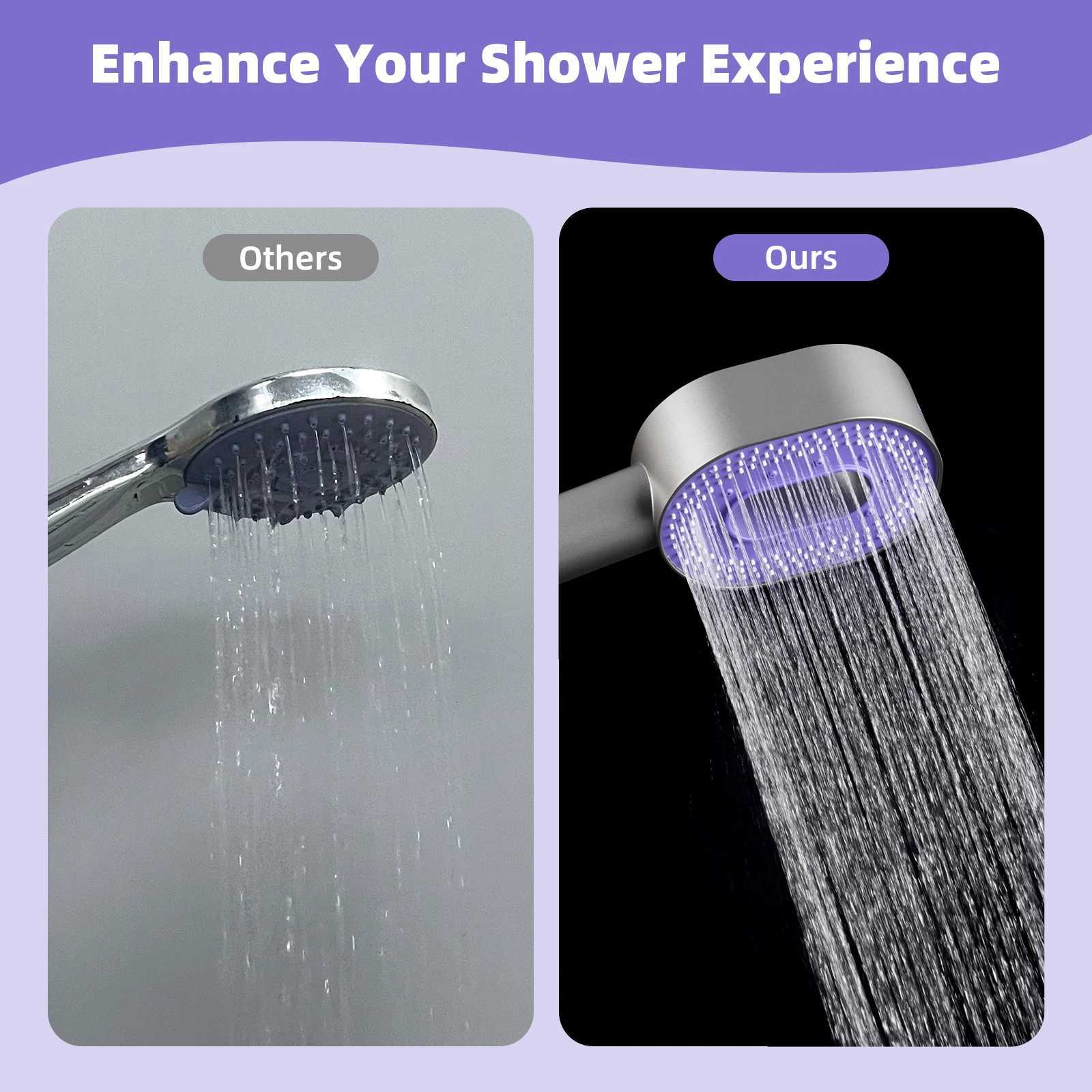 Shower Heads with Handheld 3 Spray Combo High Pressure Shower Head Detachable Filtered Shower Head for Hard WaterM251120