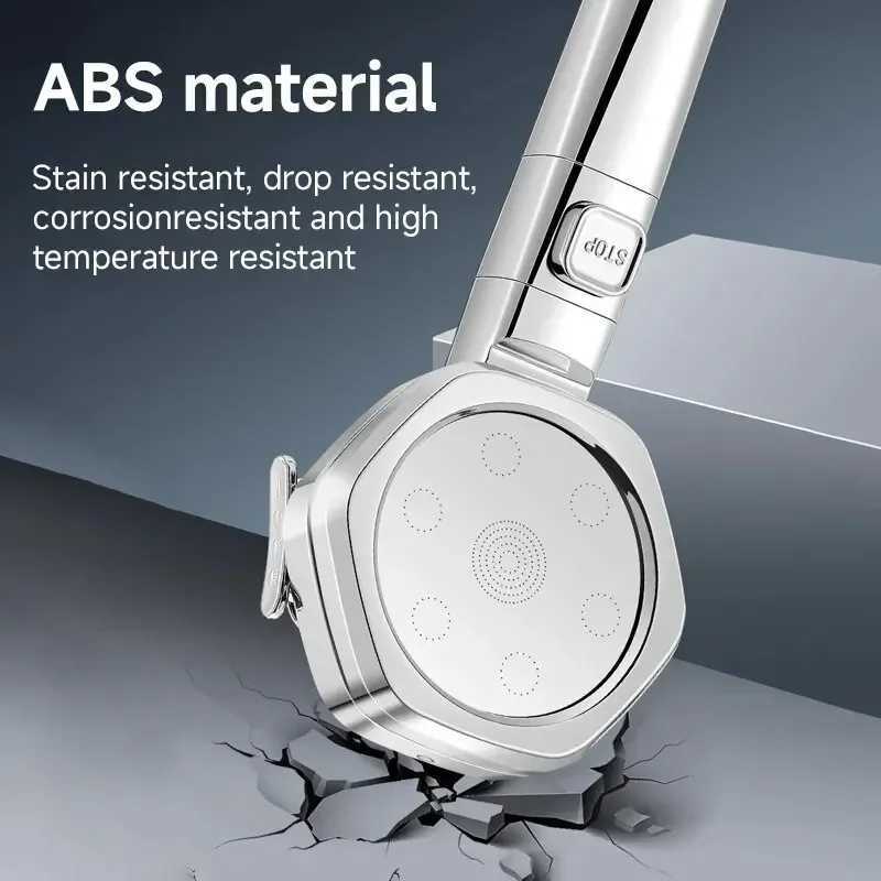 Hexagonal Pressurized Shower Head Four-speed Supercharged Hard ABS Fall-resistant Water Filter Bathroom AccessoriesM251120