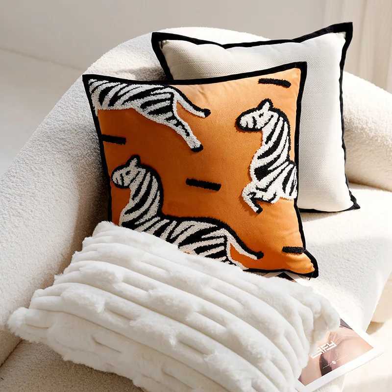 Pillow Case 30x50/45x45CM Luxury Embroidered Throw Cover Pony Animal Stamping Waist Cushion Cover Decor Home Decorative case C251120