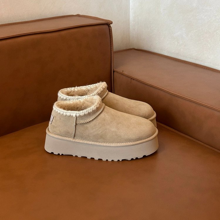 New free shipping designer boots for womens snow boots beige brown Thickened Fleece Lined Winter Boots with Thick Soles and Woven Short Calf Design