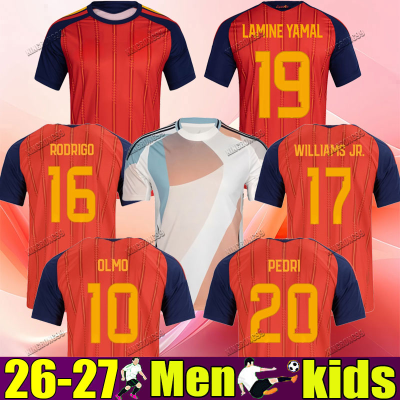 25 2026 espana jersey 2026 2027 World Cup soccer jerseys OLMO yamal football shirt kids kits WILLIAMS JR. MORATA HUIJSEN PIQUE PEDRI Villa TORRES RODRIGO