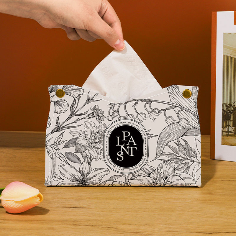 Custom Luxury PU Leather Tissue Box Multi-functional storage box Cleanable Desktop Decoration Tissues Holder Home decoration gifts