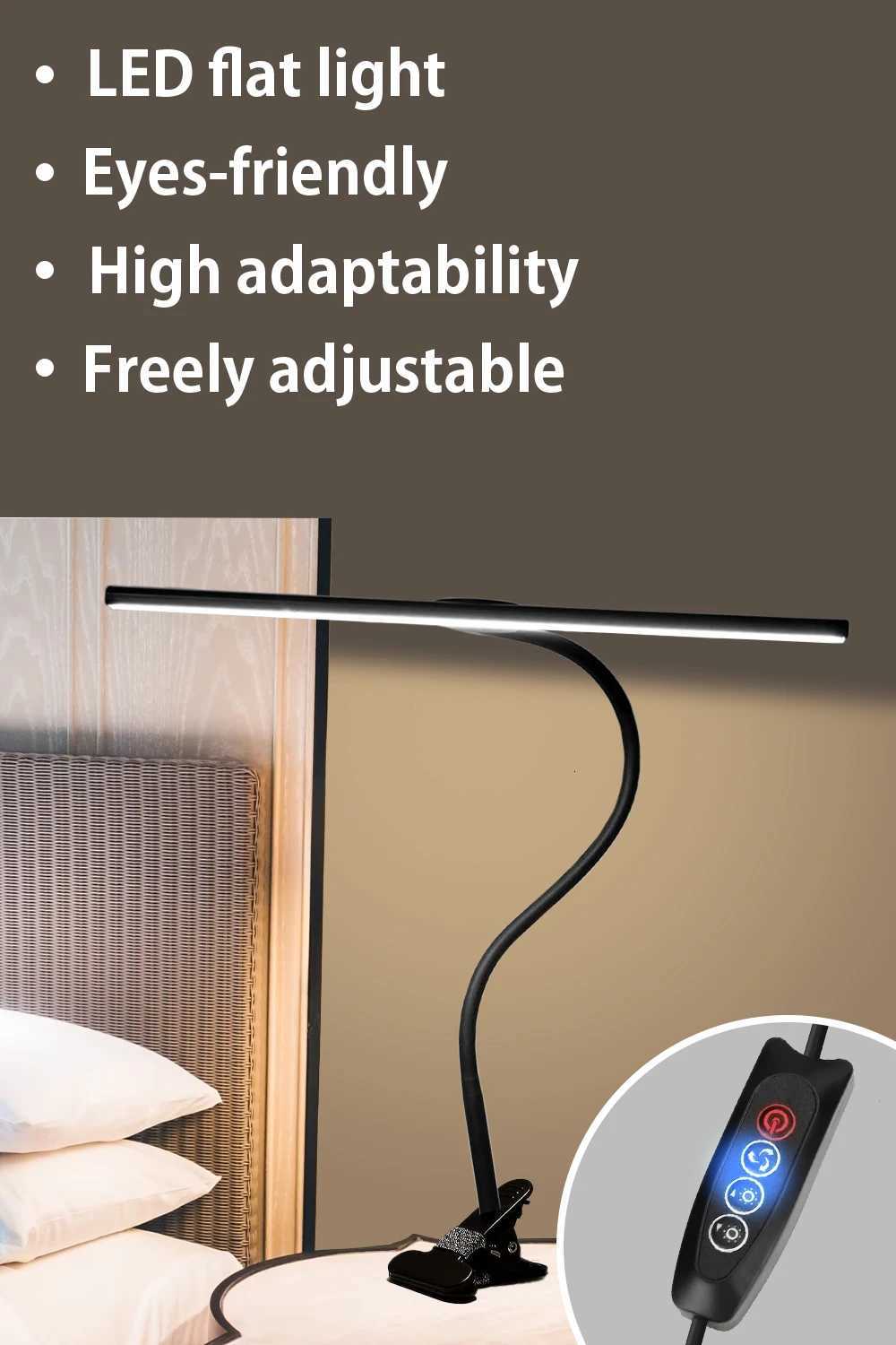 Desk Lamp LED Dimmable 10W 40CM Desk Lamp Clampable Eye Protection Clamp Light 3 Colour Temperature10 Brightness M251120