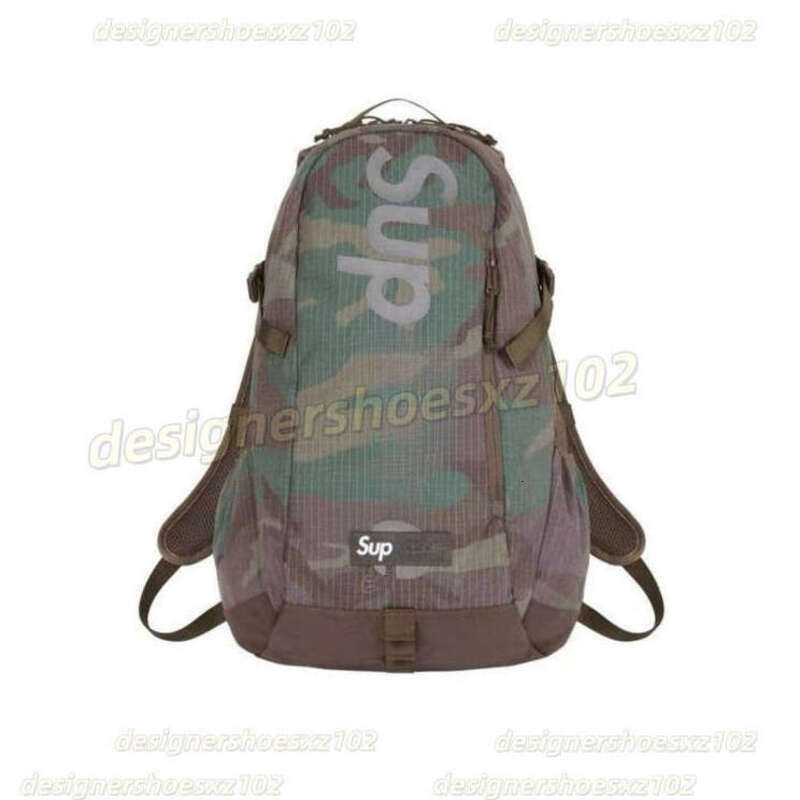 Supremely Outdoor Sports Backpack Luxury Bag Supremebag Embossed Zipper Closure Woodland Camouflage Backpack Shoulder Bag Basketball Training Backpacks