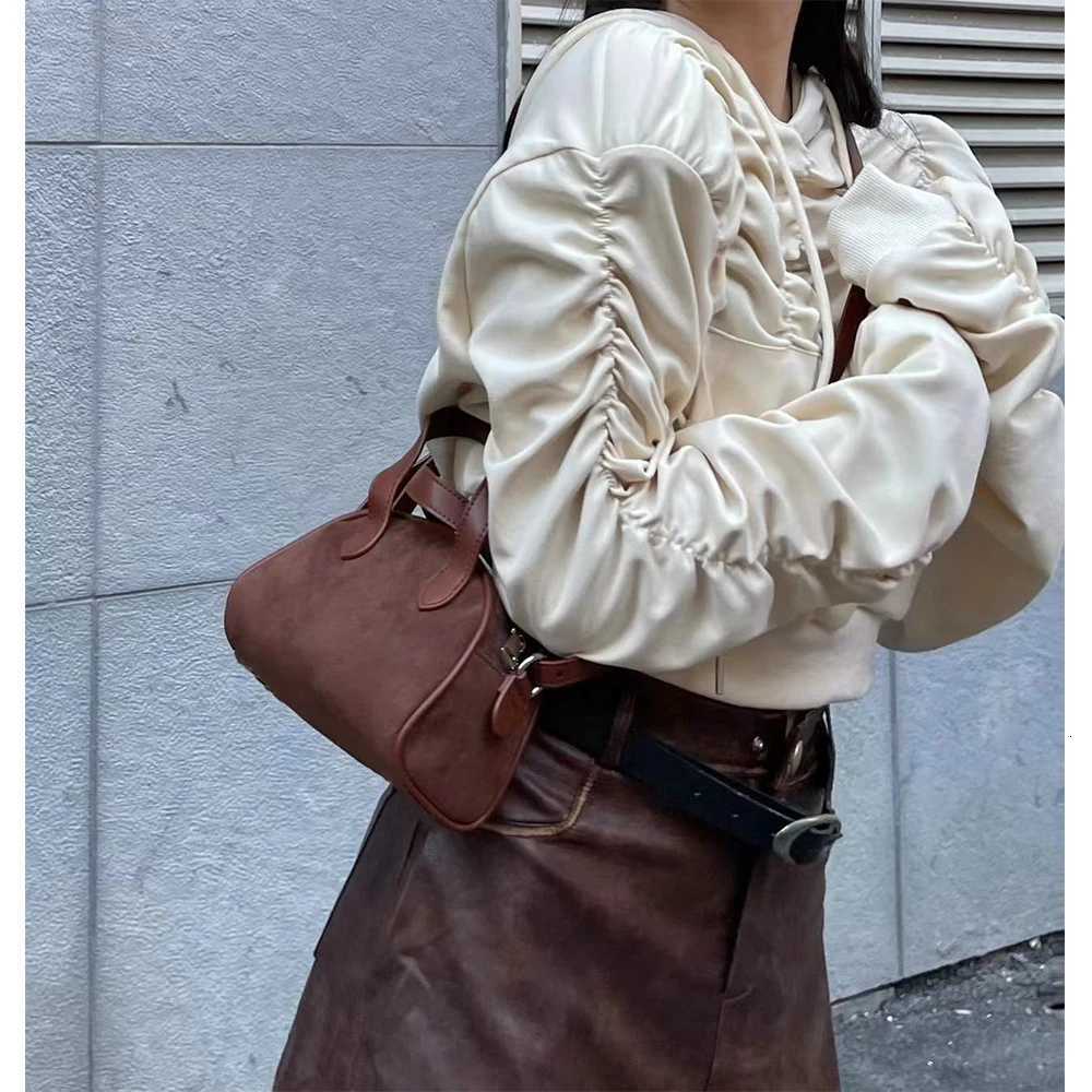 Wens Vintage Bost Bag Solid Suede Casual Handbags Large Capcity Casual Cmute Shoder Pack Fi Crossbody Bags Y251120