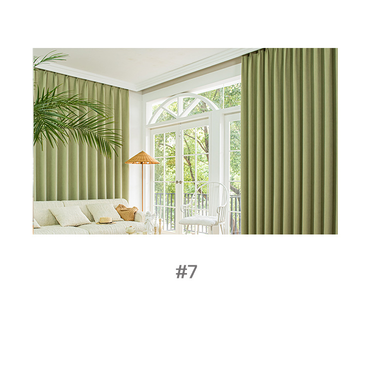 Custom 1 free shaped vertical striped chenille curtain high-grade gray thick full blackout curtains light luxury bay window living room sound insulati