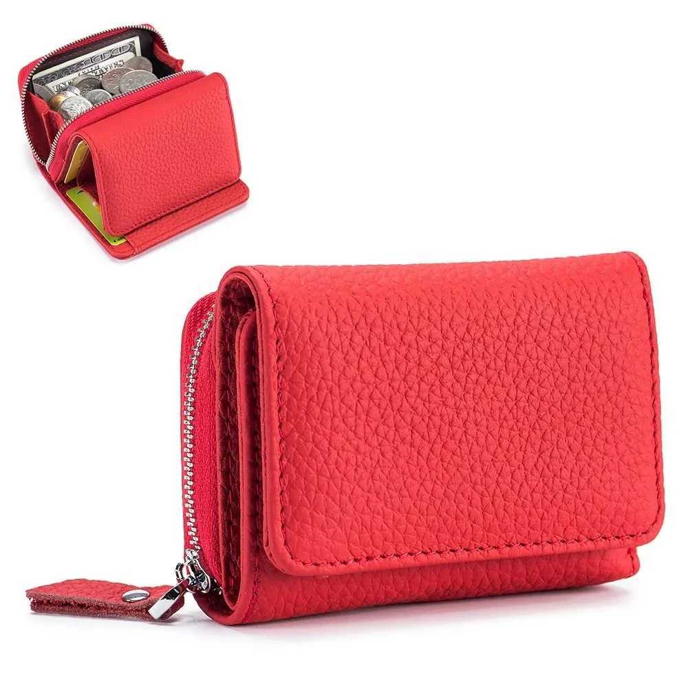 Creative Mini Women Short Wallet Large Capacity Genuine Leather Card Money Bag with Zipper Small Coin Wallet Women PurseW251120