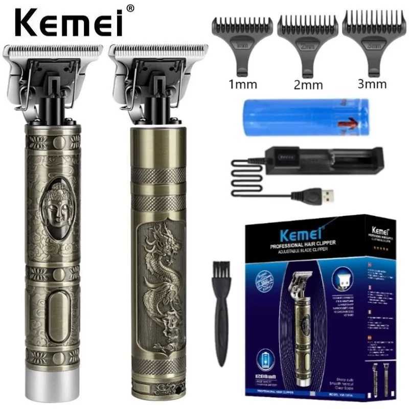 Kemei KM-1974 Professional Hair Clipper Barber Hair Trimmer for Men Retro Buddha Cordless Edge Electric Hair Cutting MachineT251120