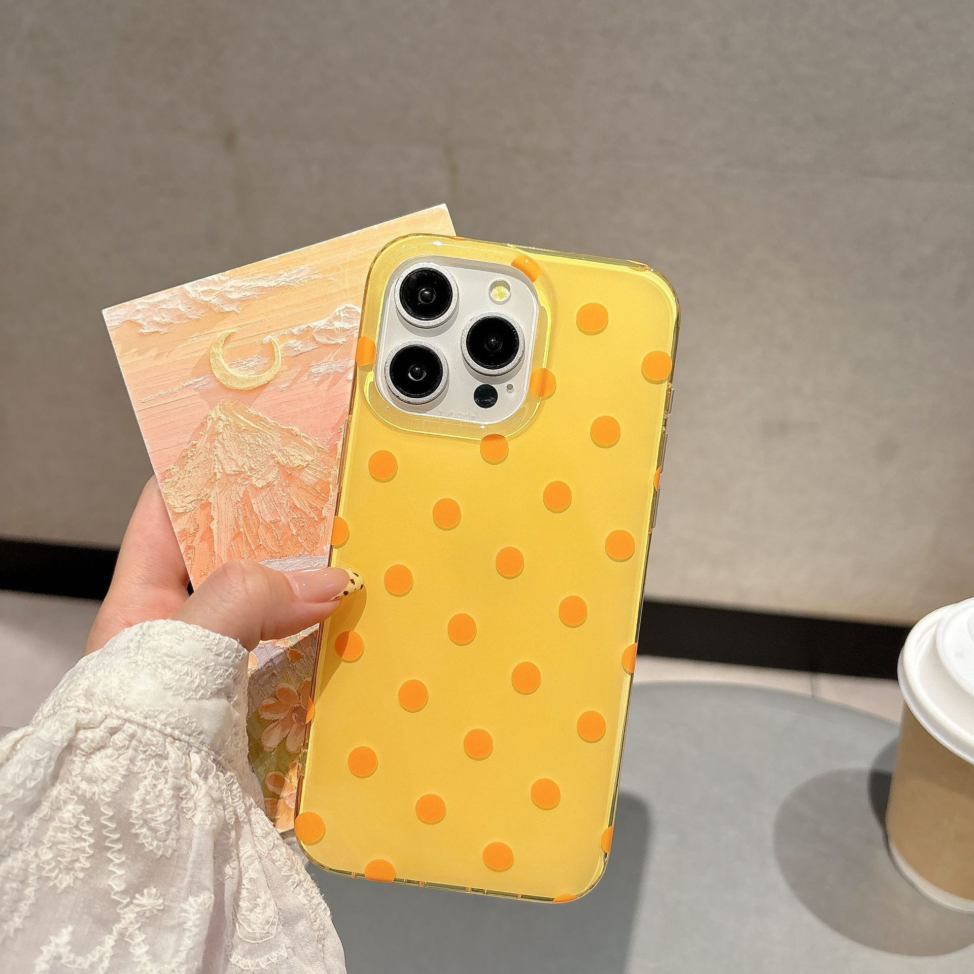 Fresh Polka Dot Phone Case Compatible with iPhone 17 Pro Max Glossy Protective Case iPhone 16/15 Pro iPhone for Girls