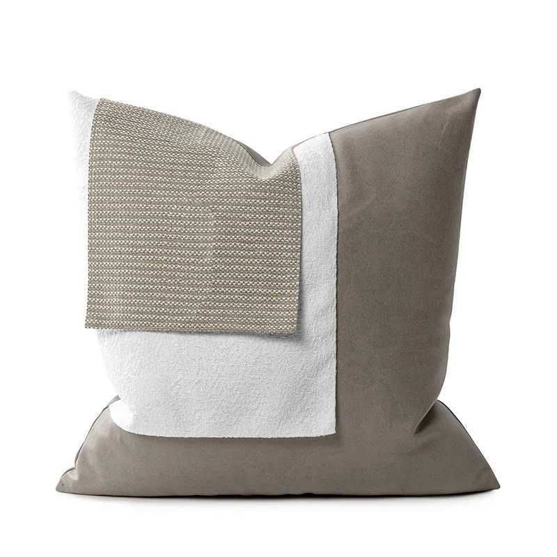Pillow Case Brown Grey Luxury Cushion Covers Embroidery Decorative Throw Geometric Design For Sofa Car Seat Air C251120