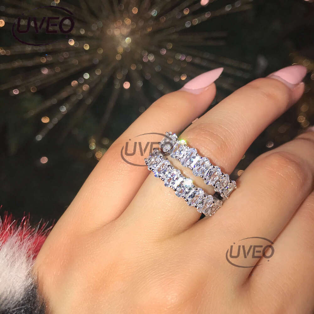 Choucong Top Selg Never Fade Sparkg Jewelry Sterg Sier Princess Cut White Topaz CZ Dia Promise Wedding Bridal Ring Gift