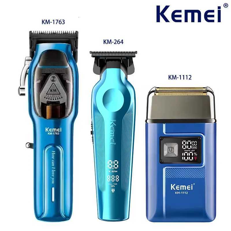 Kemei Hair Clipper Kit for Men 10W Big Power 9000RPM KM-1763 KM-264 Rechargeable Trimmers KM-1112 Professional Electric ShaverT251120