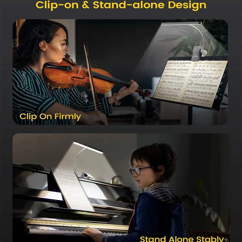 NV 57 LED Super Bright Music Stand Light Eye Caring Clip-on Piano Light USB-C Rechargeable Dimmable Music Sheet Piano Light Lamp M251120
