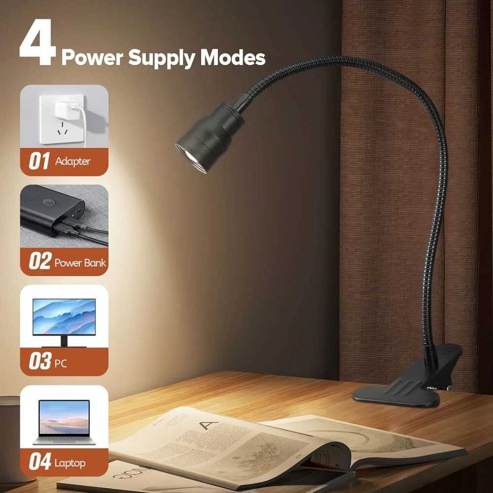 Zoomable LED Reading Lights USB Clamp Book Light Flexible Gooseneck Read Night Light Adjustable Book Lamp Studing Reading Lamp M251120