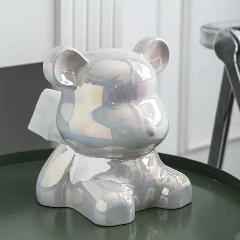 Ceramic Violence Bear Tissue Box Holder Light Luxury Home Table Tissue Box Bedroom Room Creative Organizer Kawaii Case C251120
