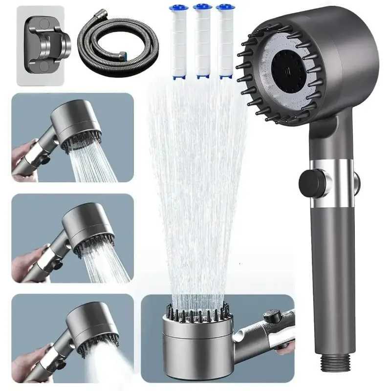 High-pressure shower head with switch massage function and multiple modes includes a 15-meter hose and bracket removes chlorineM251120