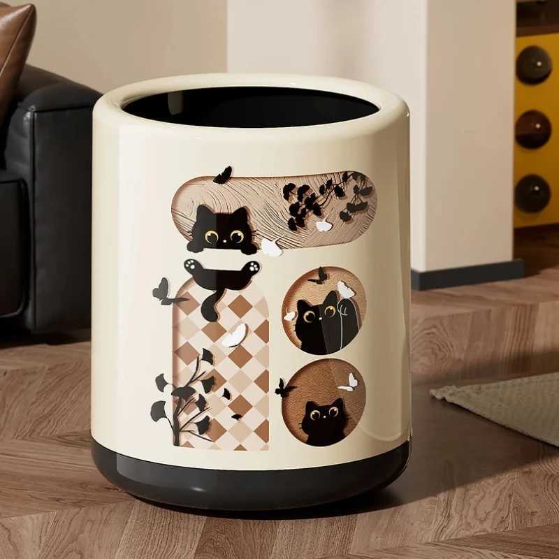 Vintage Trash Can - Premium Home Waste Bin Cute Design for Living Room/Kitchen Odor-Proof Garbage Basket Elegant Home Decor C251120