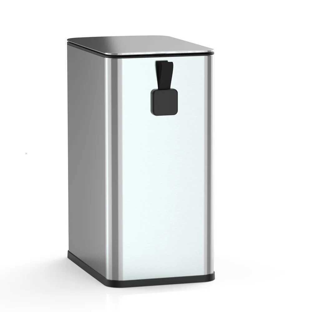 26 Gallon Slim Step On Trash Can Stainless Steel Touchless Soft Close Lid Non Skid Base Heavy Duty Wastebasket C251120
