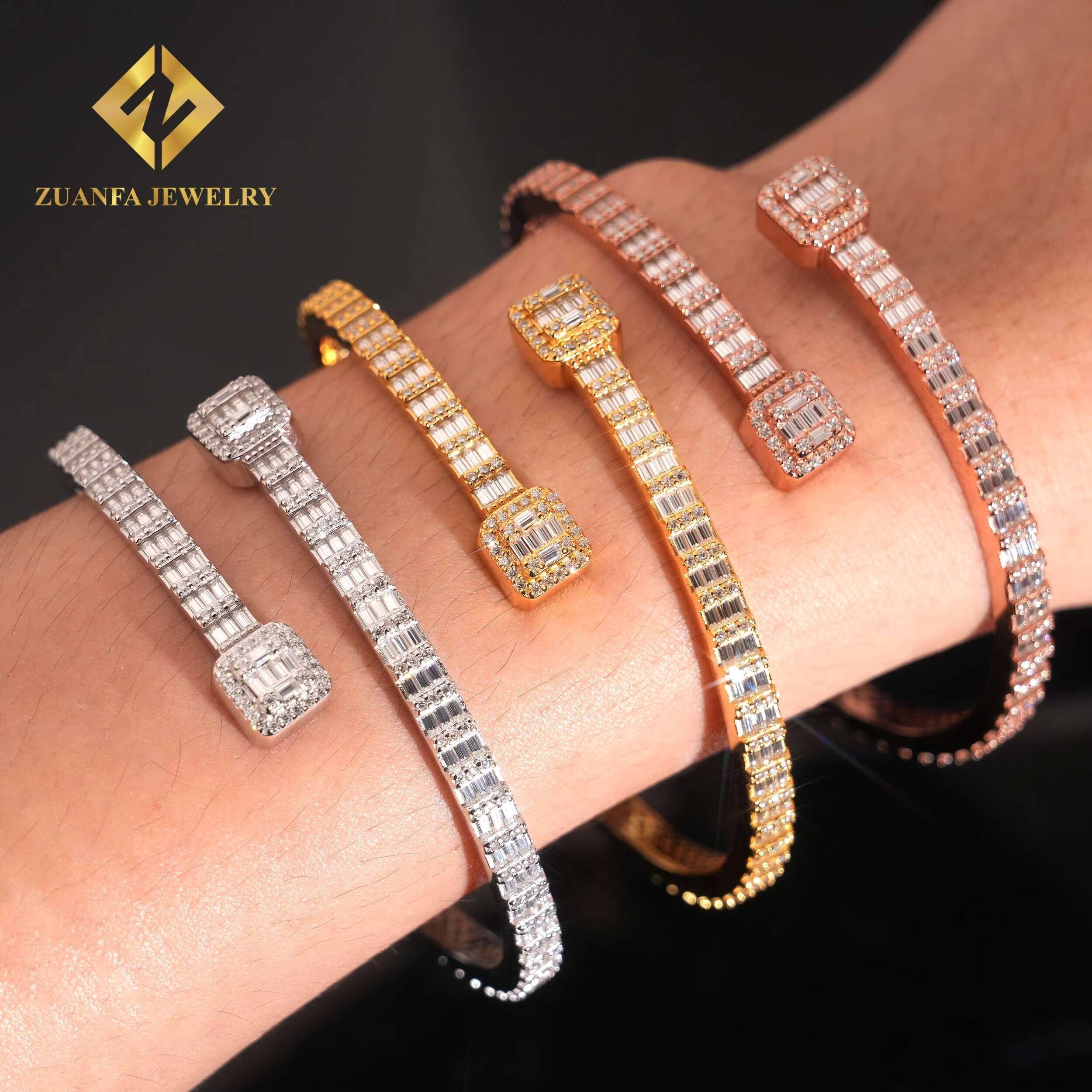 New Arrival Designs Moissanite Bracelet 925 Silver Gold Plated Pass Diamond Tester Moissanite Womens Bracelet Hot Sale with GRA