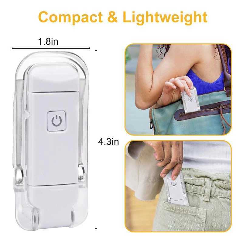 LED USB Rechargeable Book Reading Light Brightness Adjustable Eye Protection Clip Book Light Portable Bookmark Read Light M251120