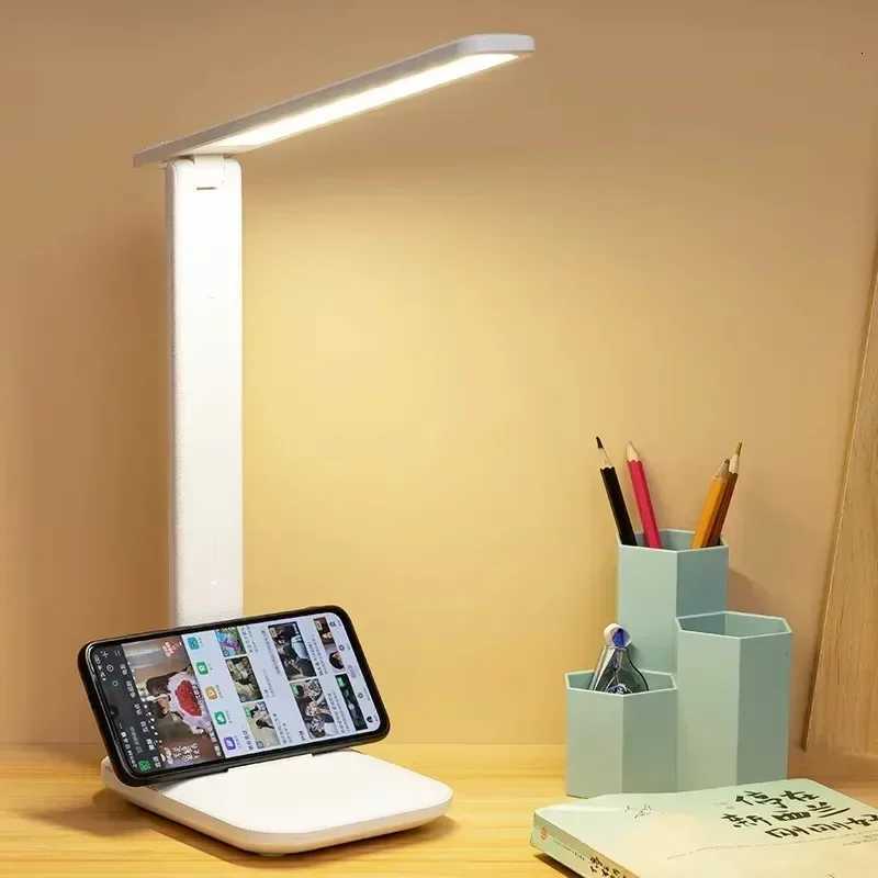 LED Desk Lamp USB Rechargeable Eyes Protection Touch Table Lamp 3 Brightness Levels 3 Color Light Dormitory Bedroom Night Light M251120