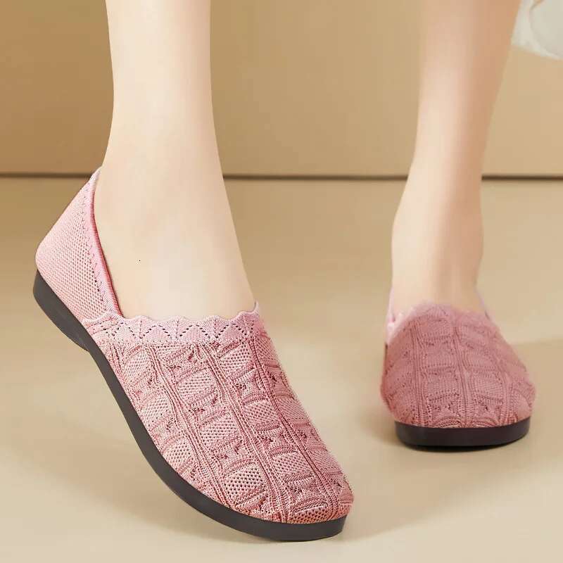 Women Mesh Hollow-out Lightweight Casual Shoe Summer Breathable Loafers Comfort Non-skid Mom Shoes Round Toe Slip on Flats2