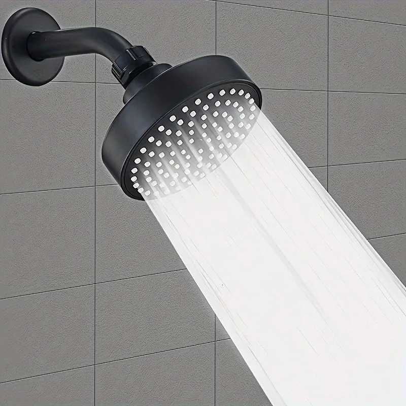 New High Pressure Black Shower Head Sprayer Adjustable Rainfall Wall Mounted Bathroom Fixture Faucet Bathroom AccessoriesM251120
