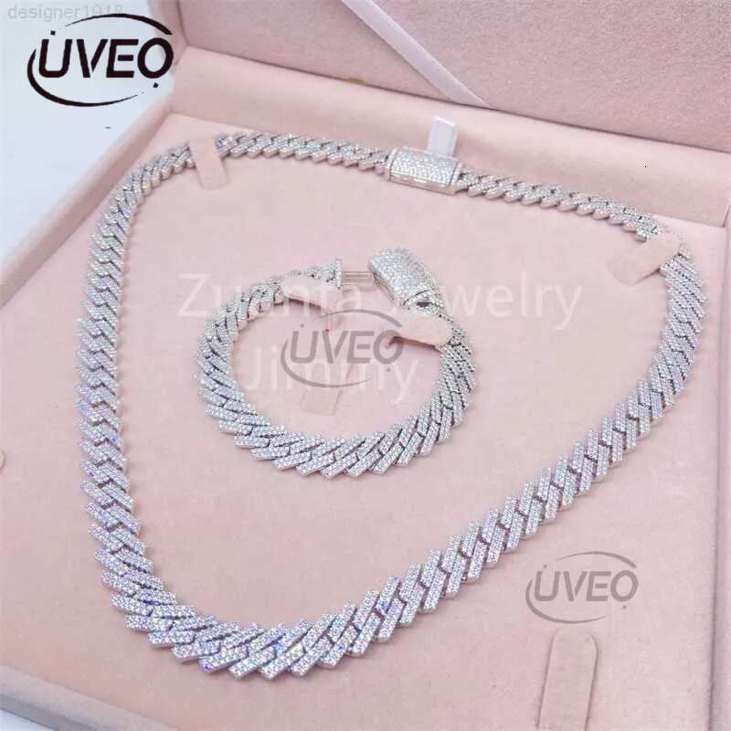 Custom Made Solid Back 10mm Width Necklace Jewelry S Pass Dia Tester Flawless Moissanite Man
