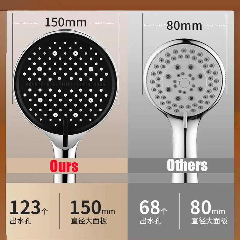 New 15CM Big Panel Massage Spa Pressurized Shower Head 7 Modes High Pressure Rainfall Shower One-Key Stop Handheld ShowerheadM251120