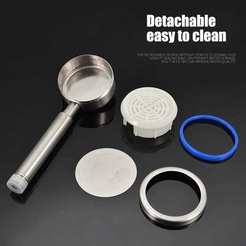 304 Stainless Steel Shower Head High-pressure Handheld Bathroom Wall Mounted Pressurized Water Saving Rainfall Shower HotM251120