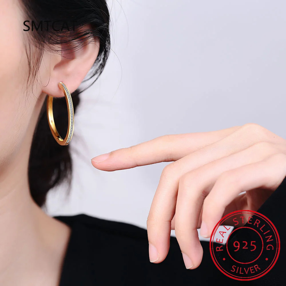 Princess Cut Diamond Hoop Earring 925 Sterling Silver for Women 18k Gold Sparkling Square Huggie Fine Jewelry251113