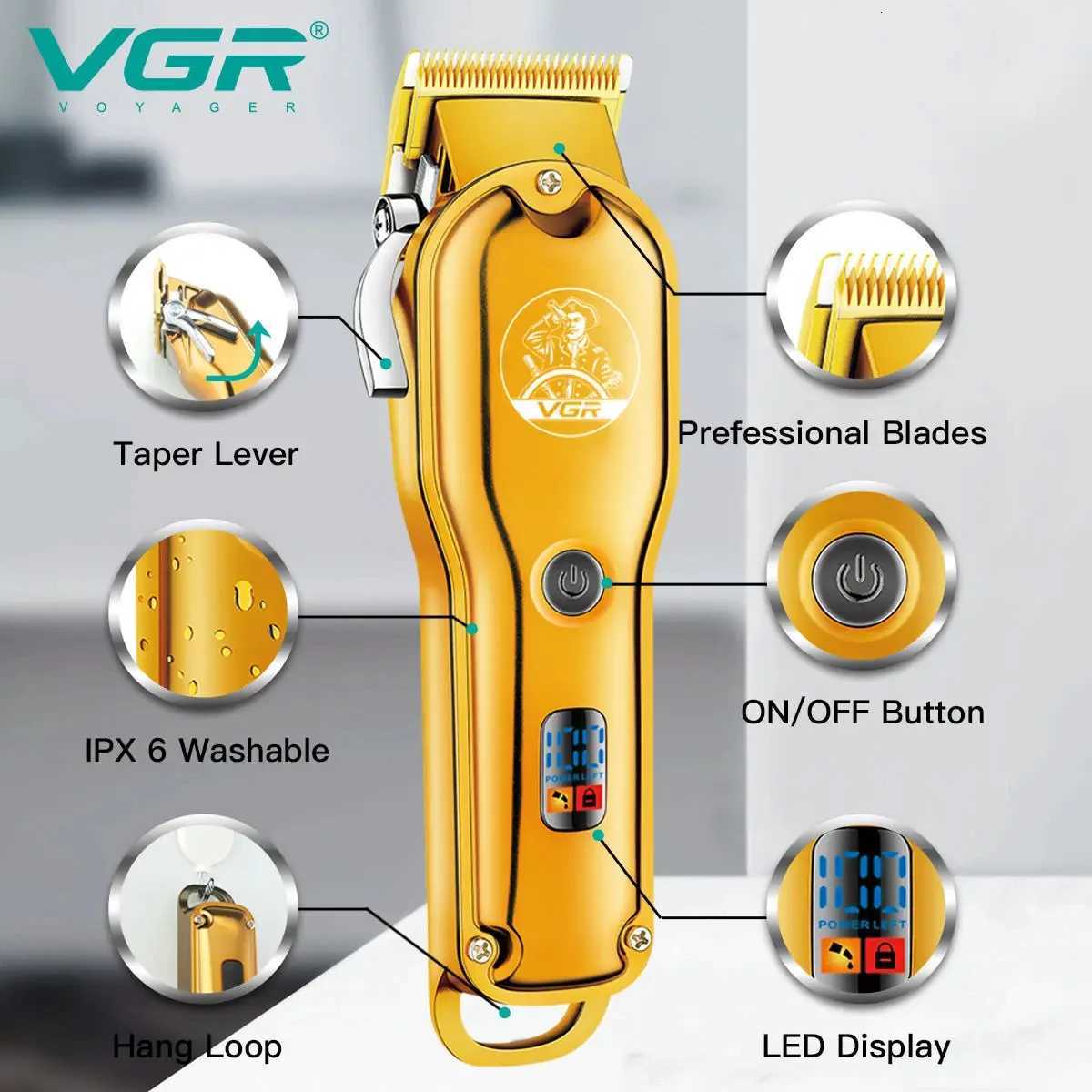 VGR 650 barber hair cut machine professional cordless electric trimmer rechargeable hair clipper for menT251120
