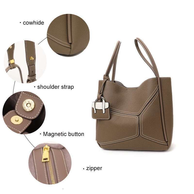 Aidrani New Women's Genuine Leather Bag, 100% Soft Cowhide Material Handbag, Portable Outdoor Bag