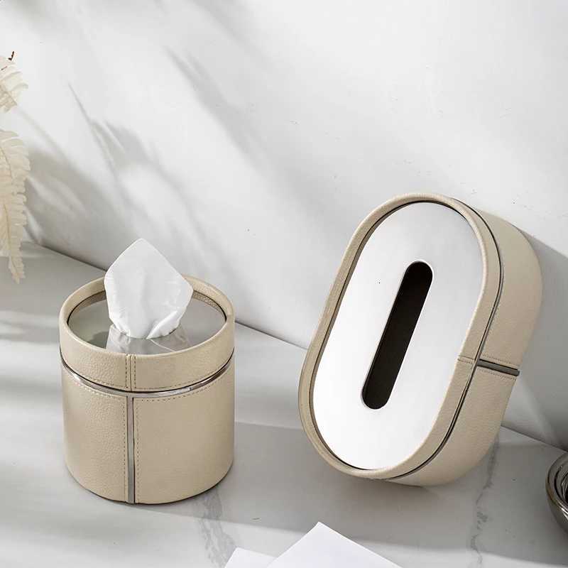 Luxury Stainless Steel Leather Tissue Box Minimst Coffee Table Organizer for Living Room Premium Home Decor Accessories C251120