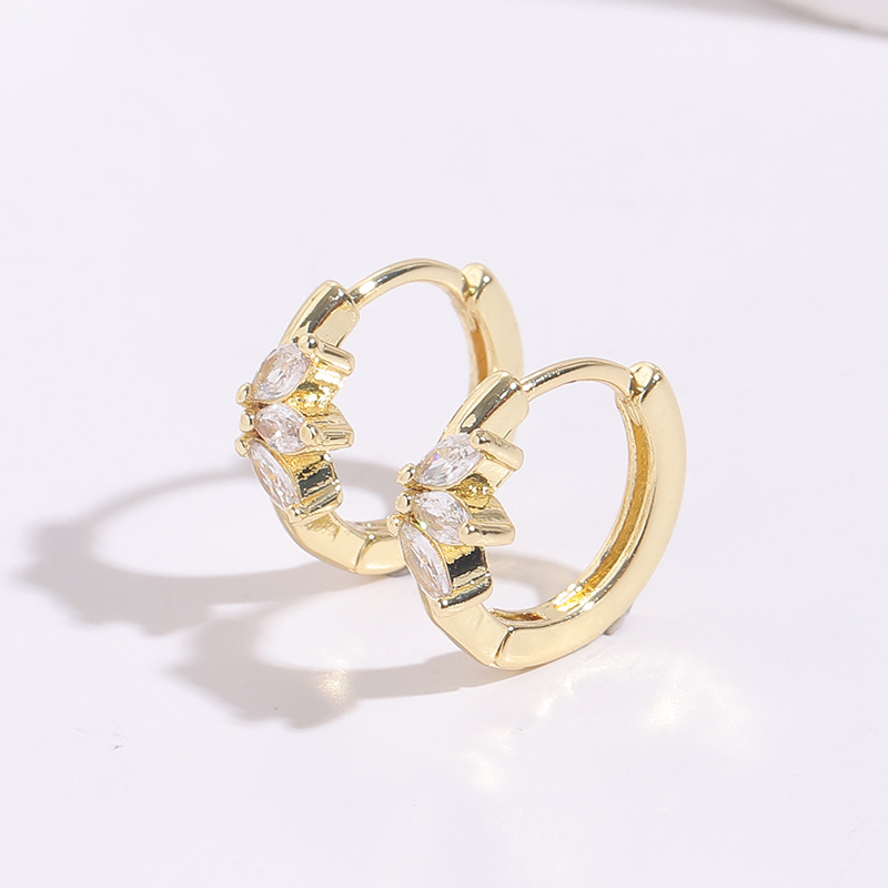 Rose Hollow-out Zircon Earrings with Diamond Inlays and Copper Ear Clasps designer earrings moissanite earrings designer gold earrings for woman desig - view 4