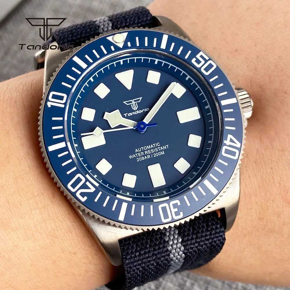 Tandorio Titanium 42mm Dive Mechanical Watch for Men Automatic NH35/PT5000 Movement Sapphire 20BAR Waterproof Wristwatch Lume G251120