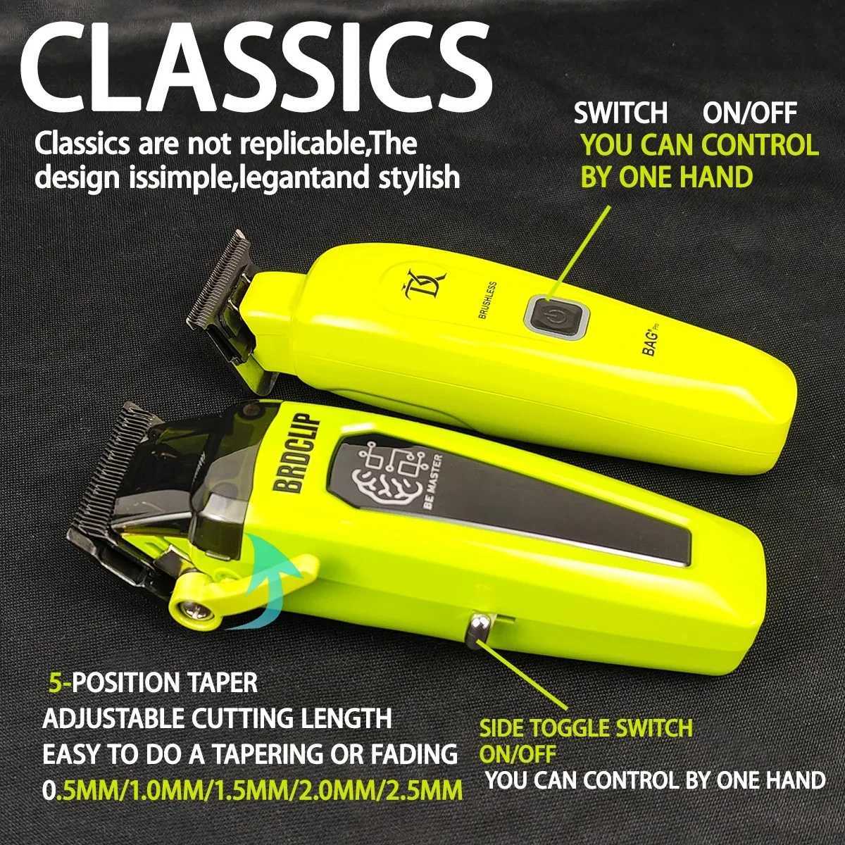 Professional Electric Hair Clipper BRD 106 with Base 7500RPM Hair Trimmer for Man DK-078 DLC Blade 7200RPM Barber Shop 2PC SetT251120