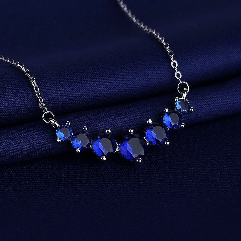 925 silver hot selling new moissanite straight seven star necklace women's pendant collarbone chain simple and fashionable