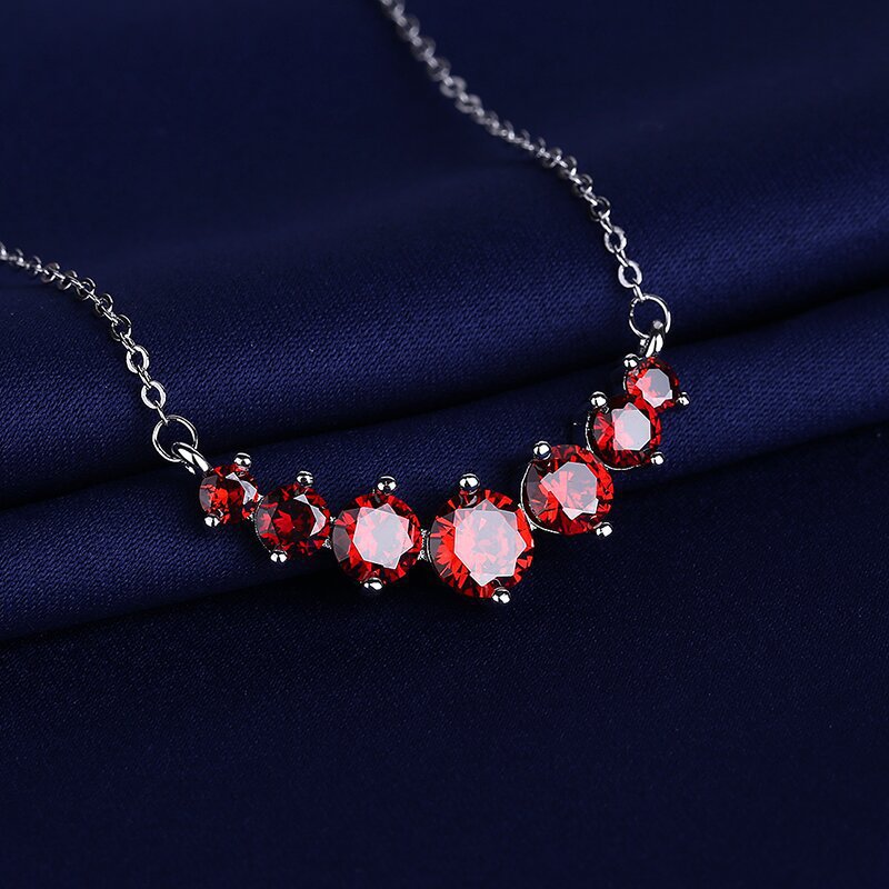 925 silver hot selling new moissanite straight seven star necklace women's pendant collarbone chain simple and fashionable