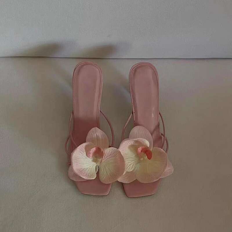 Elegant wind red shoes women 2025 new wer toe slippers summer skirt wear high-heeled sandals dh1263469