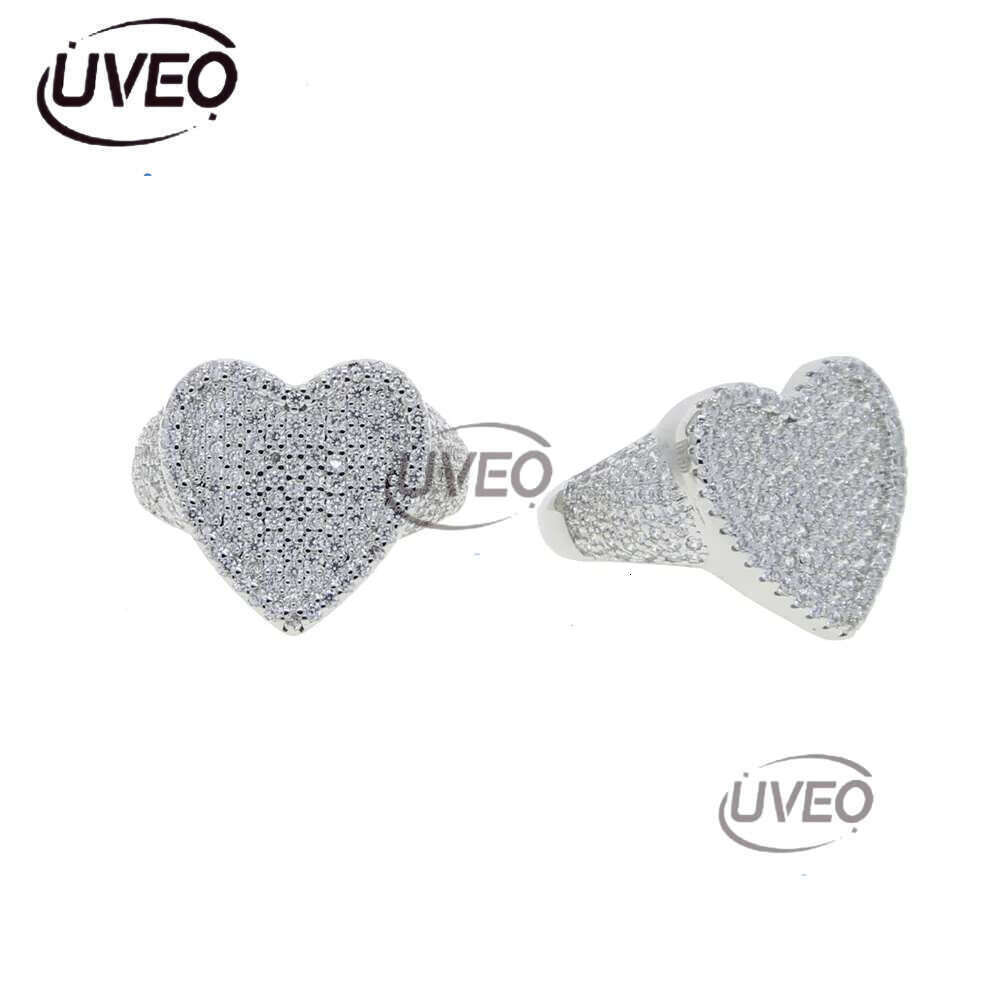 Luxury designer Colored Ring Ice Out VVS Moissanite Ring Hip Hop Punk Rap Women Jewelry with FREE shipping