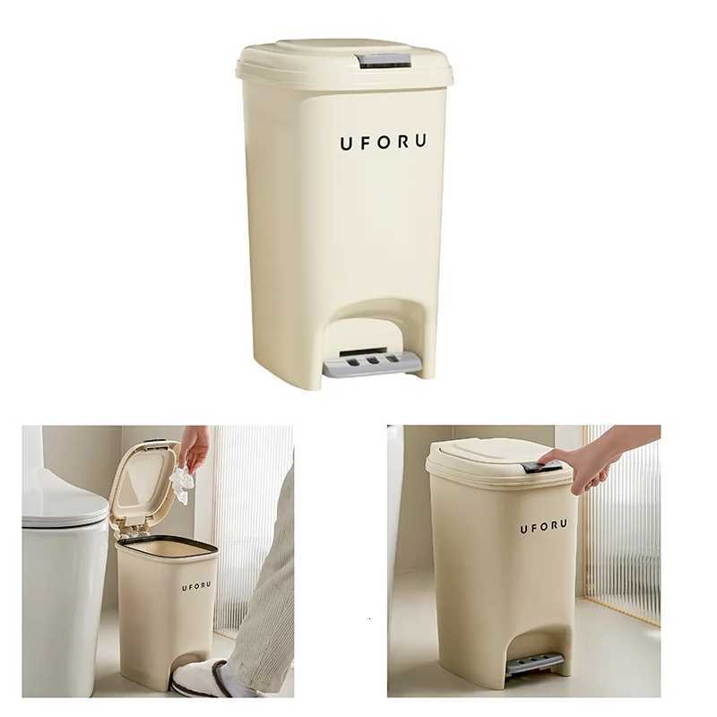 8L Foot Operated Trash Can Lightweight with Lid Foot Operated Bathroom Living Room Kitchen Large Capacity Yellow Trash Can Cheap C251120