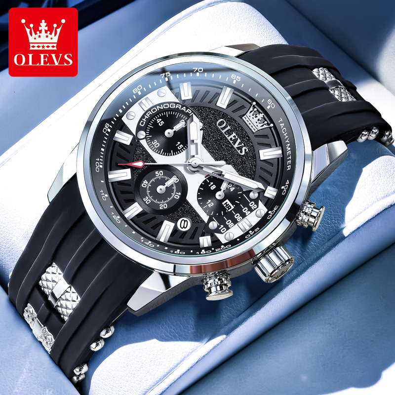 OLEVS Men's Elegant Multi-functional Waterproof Quartz Watch Men's Wristwatch Men's Wristwatch Watches Men Designer Watch Free Delivery