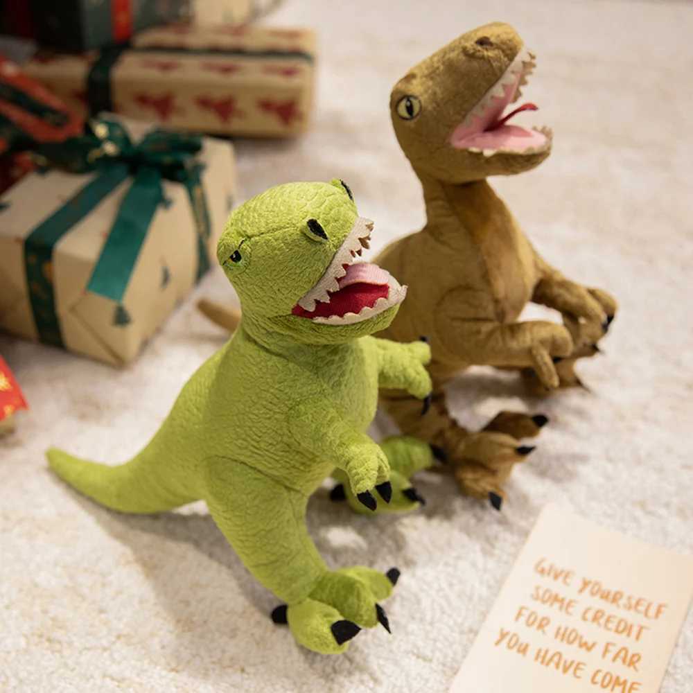 Realistic Roaring Brontosaurus Plush Toy Lifelike Stegosaurus Stuffed Velociraptor Raptor Soft Dolls Trratops Plushie C251202