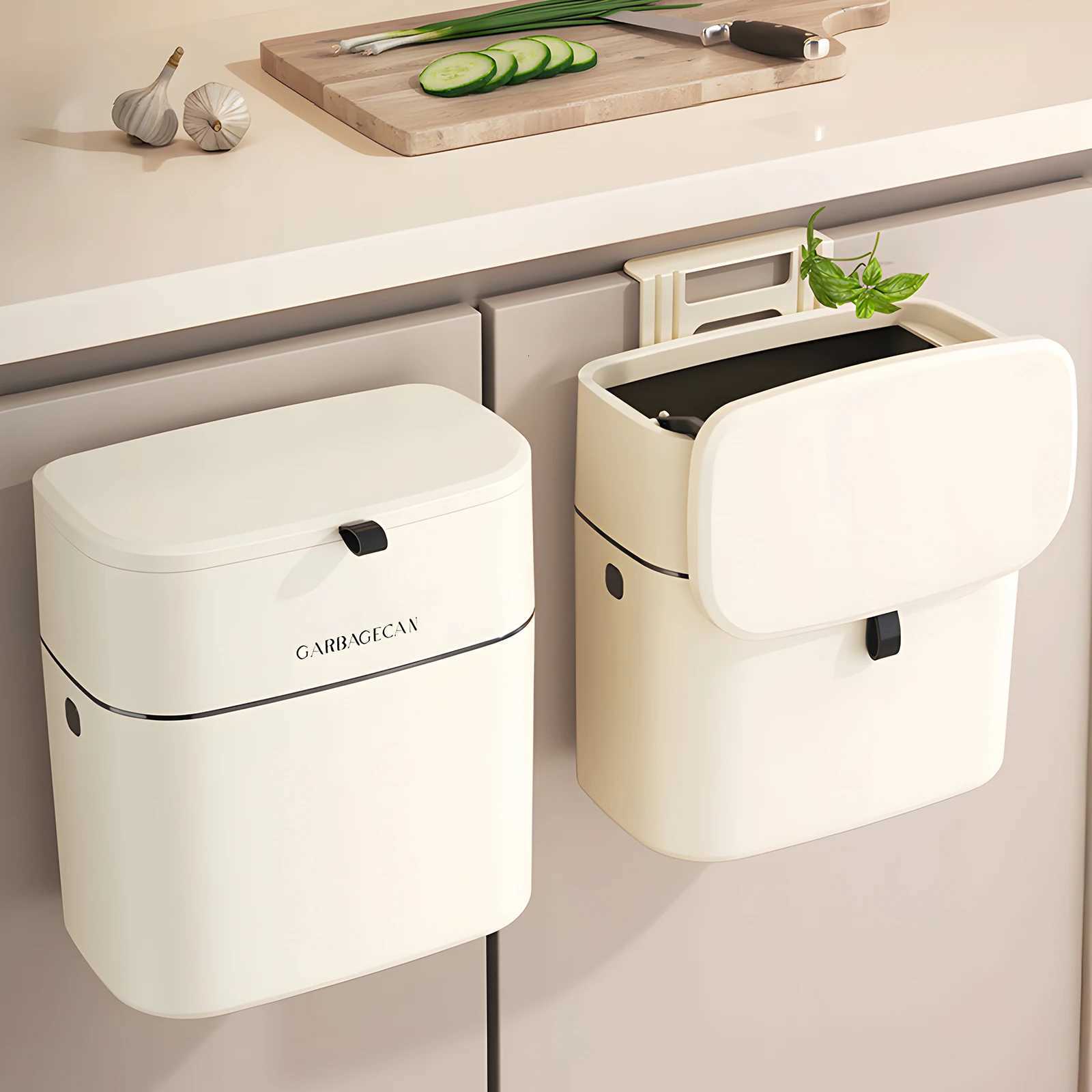 1PC hanging garbage can space-saving kitchen garbage can for kitchen cabinet door under sink garbage can plastic compost bin w C251120