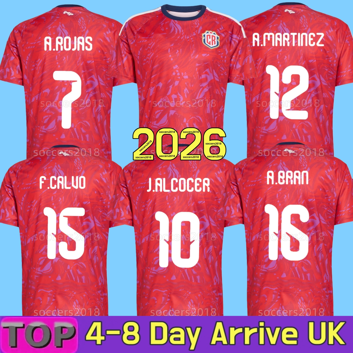 Costa Rica 2026 World Cup Home Soccer Jerseys J.ALCOCER M.UGALDE NAVAS A. MARTINEZ 26 27 National Team MITCHEL A.GAMBOA F.CALVO A.BRAN C.MORA A.ROJAS Football Shirt men kids