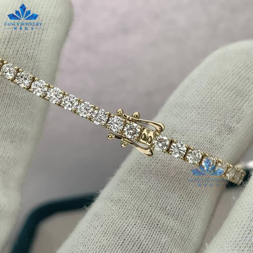 Factory Custom HPHT CVD IGI 10K 14K White Gold Tennis Bracelet Necklace Chain 2mm 3mm 4mm 5mm Lab Grown Diamond for Women