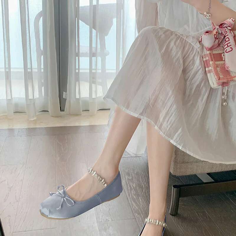 Rhies Mary Janes for Women Ballet Flats Shiny Elegant Designer Ladies Satin Slip on Loafers Shoes